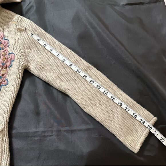 Julie Fagerholt, Heartmade Hooded Beige embellished Wool Angora Cardigan Size S - Picture 15 of 16